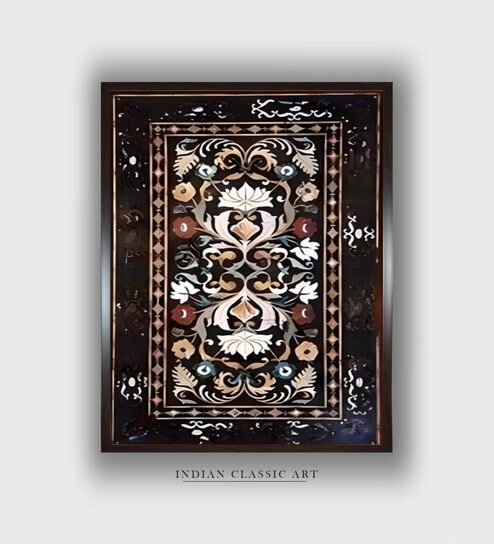 Pichwai Floral Canvas Framed Wall Painting