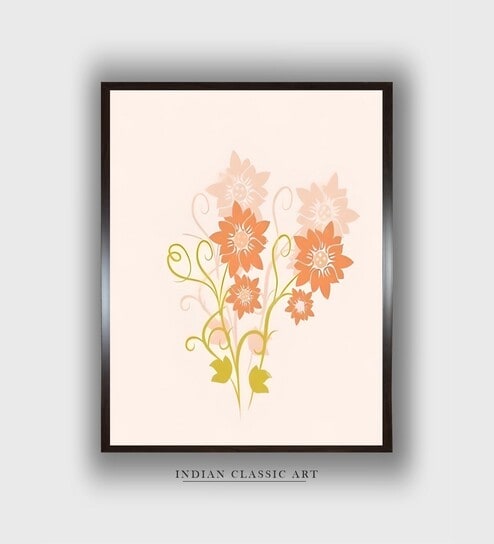 Mughaltyle Floral Canvas Framed Wall Painting