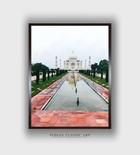 Taj Mahal Canvas Framed Wall Painting