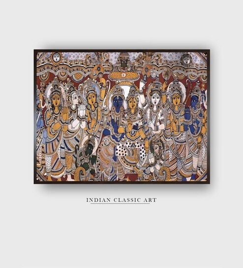 Tanjore Painted Canvas Framed Wall Painting