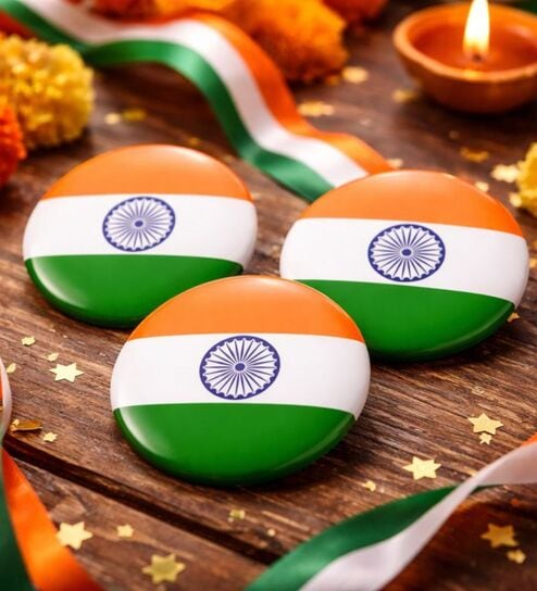 4.5 cm Indian Flag Pin Badges Pack of 3