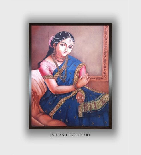 Indian Folk Art Canvas Framed Wall Painting