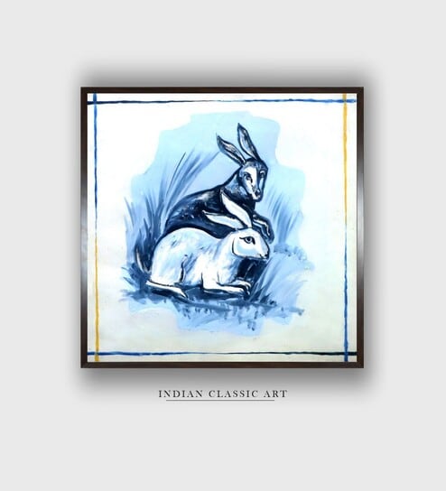 Indian Folk Art Canvas Framed Wall Painting