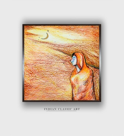 Indian Folk Art Canvas Framed Wall Painting