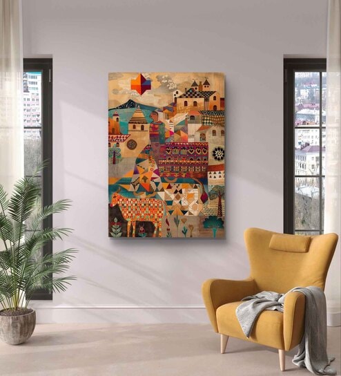 Indian-ness 16inx20in Gallery Wrap Canvas Painting for Living Room