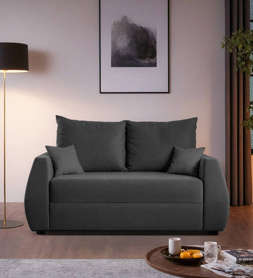 Indigo Fabric 2 Seater Sofa In Titanium Grey Colour