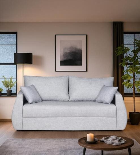 Indigo Fabric 3 Seater Sofa In Royal Grey Colour