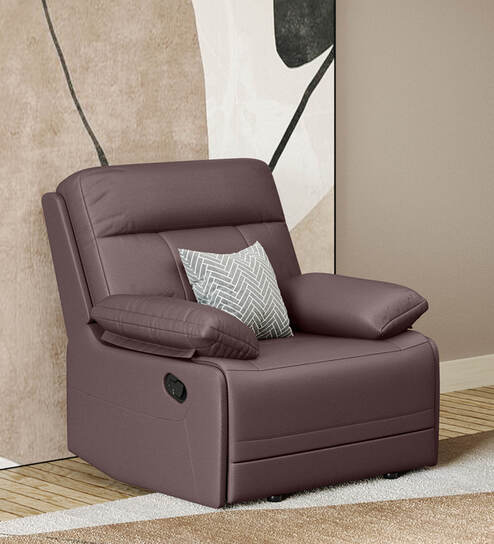 Indus Leatherette 1 Seater Recliner In Burgandy Colour