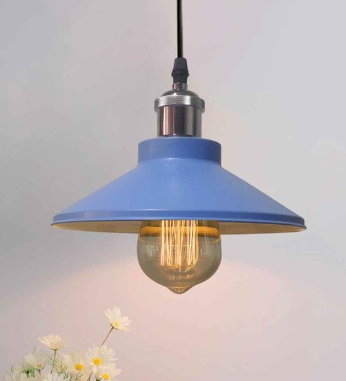 Industrial Pendant Light Fixture E27 Base Pendant Lamp Metal Lampshade Chandelier Adjustable Ceiling Hanging Lamp for Kitchen Island Farmhouse Living Room Dining Room Blue