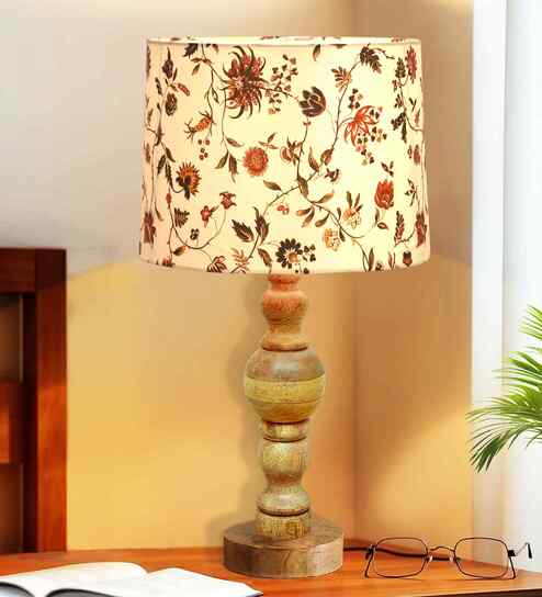 Industrial Wood Bubble Bedside Table Lamp