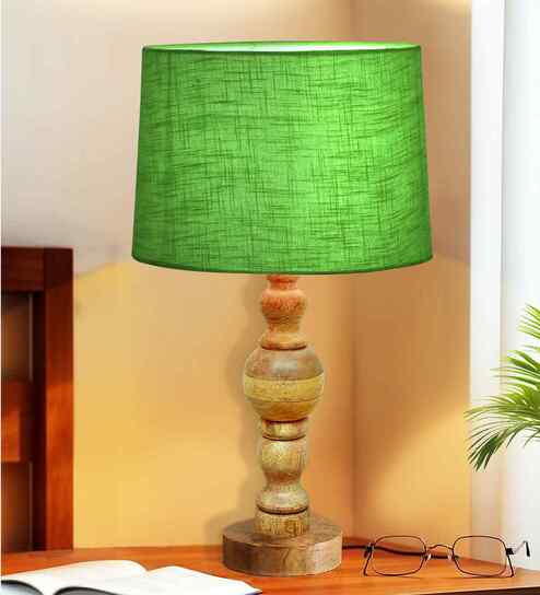 Industrial Wood Bubble Bedside Table Lamp