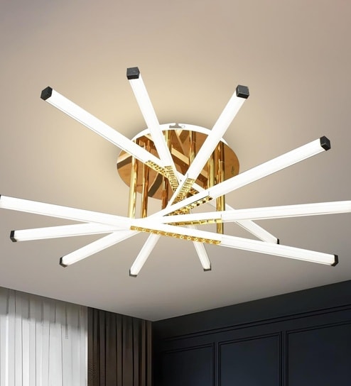 Inev| 80 Cm | Google & Alexa | Height Adjustable | 3 Light Mode | Modern LED Ceiling Chandelier for Living Room, Dining, Bedroom, Hall, Kitchen, Office,Luxury Decorative Lighting