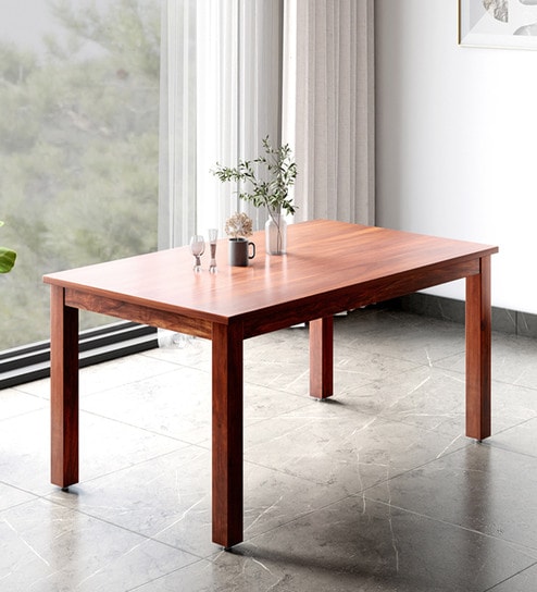 Ingrid 6 Seater Dining Table in Walnut Colour