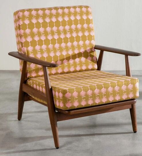 Inni Fabric Lounge Chair in Brown Color