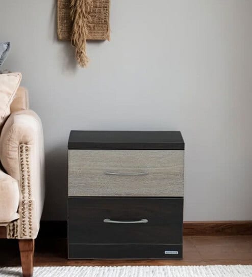 Nova End Table in Brown & White Finish