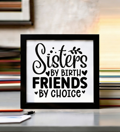 Black Inspiration Sister Quote Mini Table Frame 5 X 5 Inch