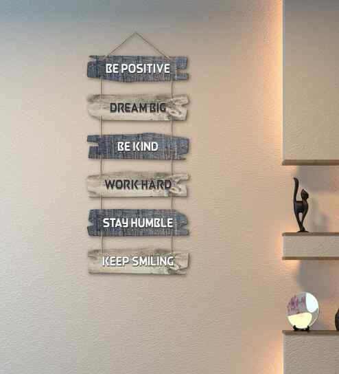 Inspirational Quotes Wooden Wall Hanging Decor- Be Positive Kind Dream Big