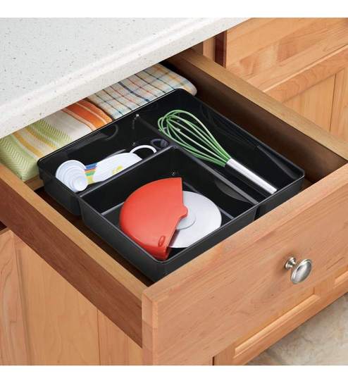 Buy Plastic 3 Compartments Drawer Organiser By Interdesign Online