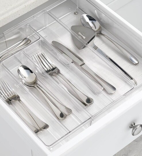 Buy Interdesign Linus Expandable Kitchen Drawer Organizer Clear