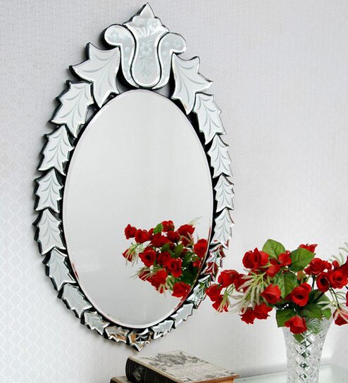 Silver Glass Festive Decorative Mirror