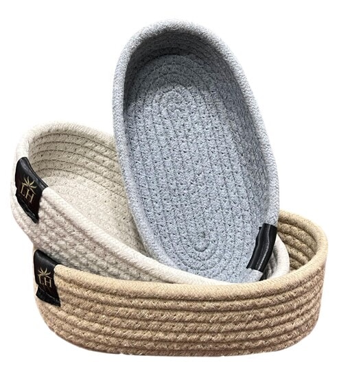 Multicolor Cotton Storage Basket Set Pack of 3