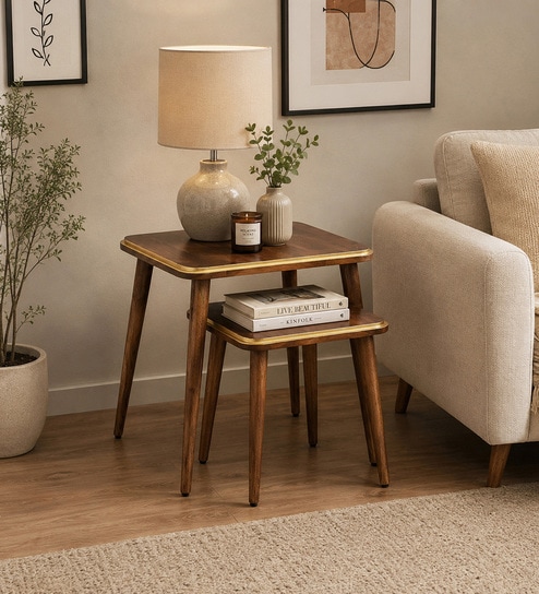 Inverness Mango Wood End Table in Tubbaq Finish (Set of 2)
