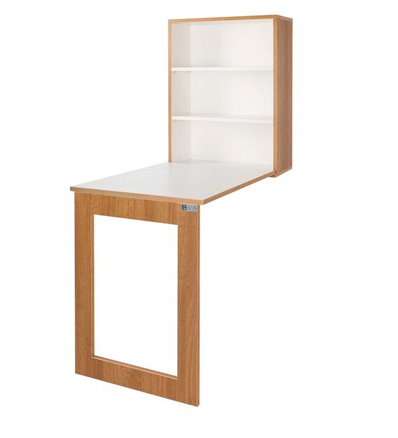 Buy Folding Wall Mounted Storage Cabinet Cum Study Table In Dessert Walnut Colour By Futur Decor Online Modern Writing Tables Tables Furniture Pepperfry Product