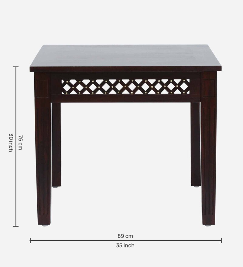 Buy Inaaya Sheesham Wood 4 Seater Dining Table Dark Mahogany Finish