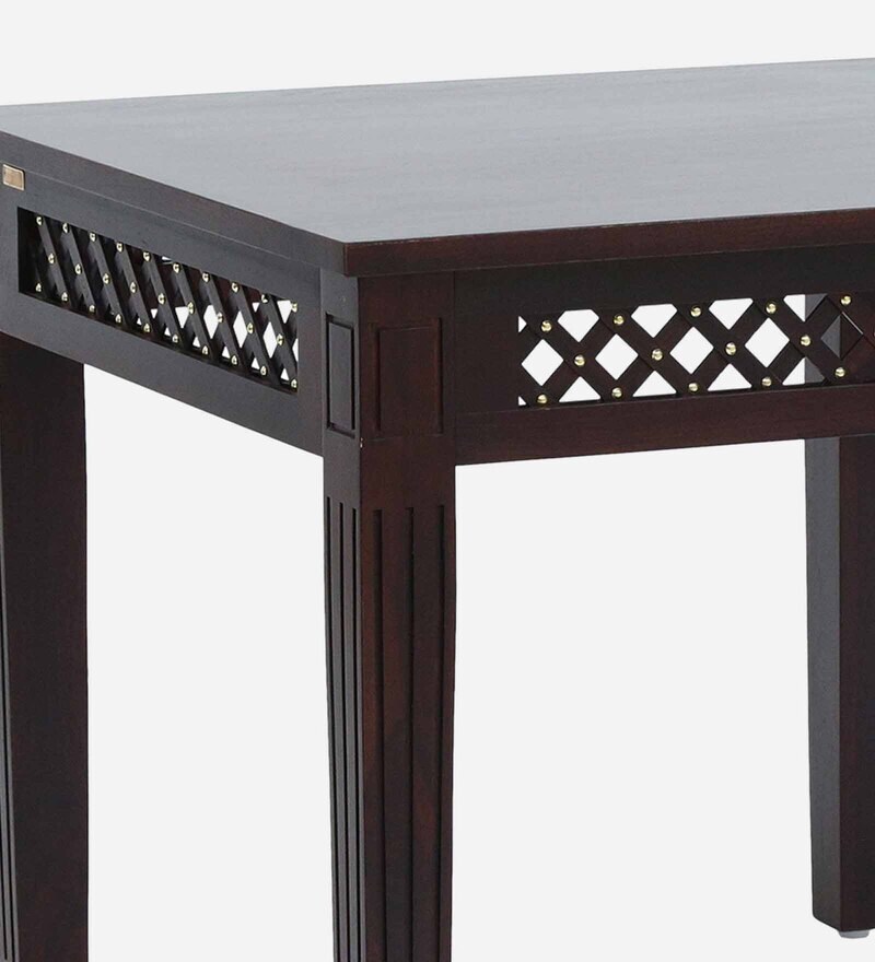 Buy Inaaya Sheesham Wood 4 Seater Dining Table Dark Mahogany Finish
