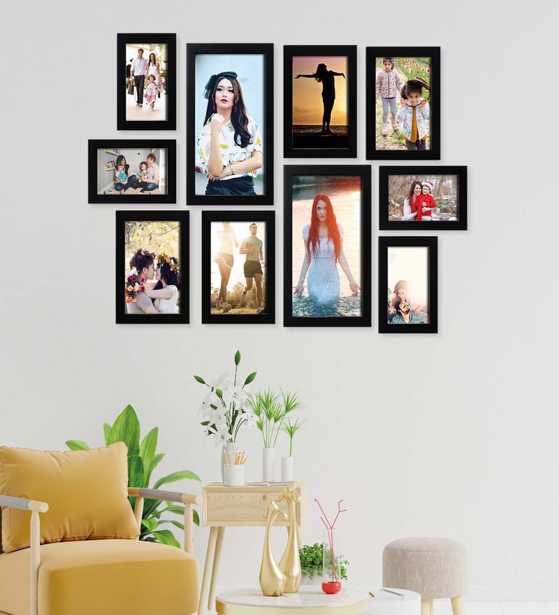 Buy Indivisual (Set of 10) Black Synthetic Wood Wall Hanging ...