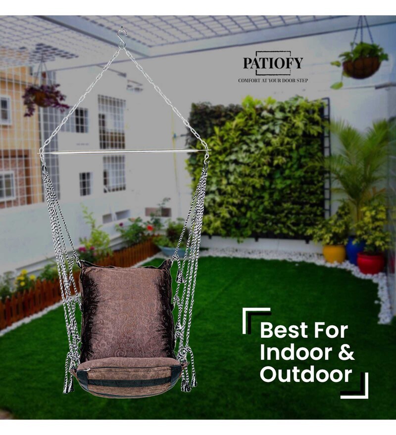 Buy Indoor & Outdoor Swing In Dark Brown Colour By Patiofy Online