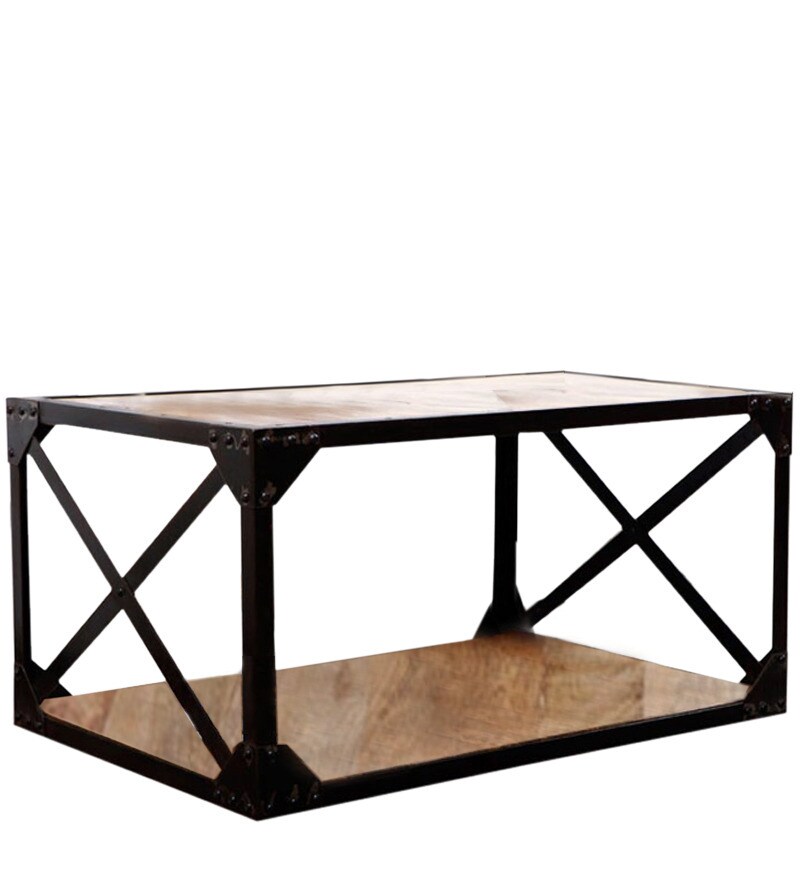 Buy Industrial Looking Coffee Table by Wood Dekor Online Eclectic Coffee Tables Large