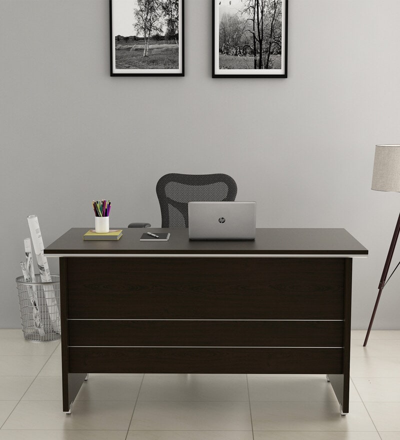 Buy Integra Small Executive Desk in Vermount Finish by Spacewood Online