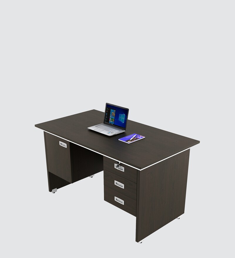 Buy Integra Small Executive Desk in Vermount Finish by Spacewood Online