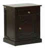 Inaaya Sheesham Wood Bedside Table In Scratch Resistant Dark Mahogany Finish With Drawers