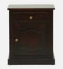 Inaaya Sheesham Wood Bedside Table In Scratch Resistant Dark Mahogany Finish With Drawers