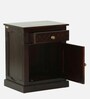 Inaaya Sheesham Wood Bedside Table In Scratch Resistant Dark Mahogany Finish With Drawers