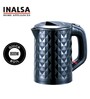 INALSA Designer Electric Kettle 0.6L Aqua -Double Wall 304 Stainless Steel Inner Body 800W (Silver)