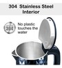 INALSA Designer Electric Kettle 0.6L Aqua -Double Wall 304 Stainless Steel Inner Body 800W (Silver)