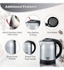 INALSA Electric Kettle Upright 1.8-Litre 1350-Watt Stainless-Steel Finish (Black & Silver)