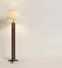 Inca Wooden Floor Lamp with Jute Shade & Brown Base