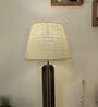 Inca Wooden Floor Lamp with Jute Shade & Brown Base
