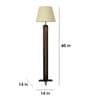 Inca Wooden Floor Lamp with Jute Shade & Brown Base