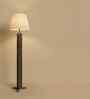 Inca Wooden Floor Lamp with Jute Shade & Brown Base