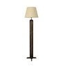 Inca Wooden Floor Lamp with Jute Shade & Brown Base