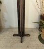 Inca Wooden Floor Lamp with Jute Shade & Brown Base