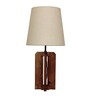 Inca Wooden Table Lamp with Jute Shade & Brown Base