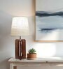 Inca Wooden Table Lamp with Jute Shade & Brown Base
