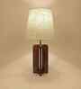 Inca Wooden Table Lamp with Jute Shade & Brown Base