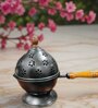 Incense Burner with Handle Metal Dhoop Burner (Black/Bronze)